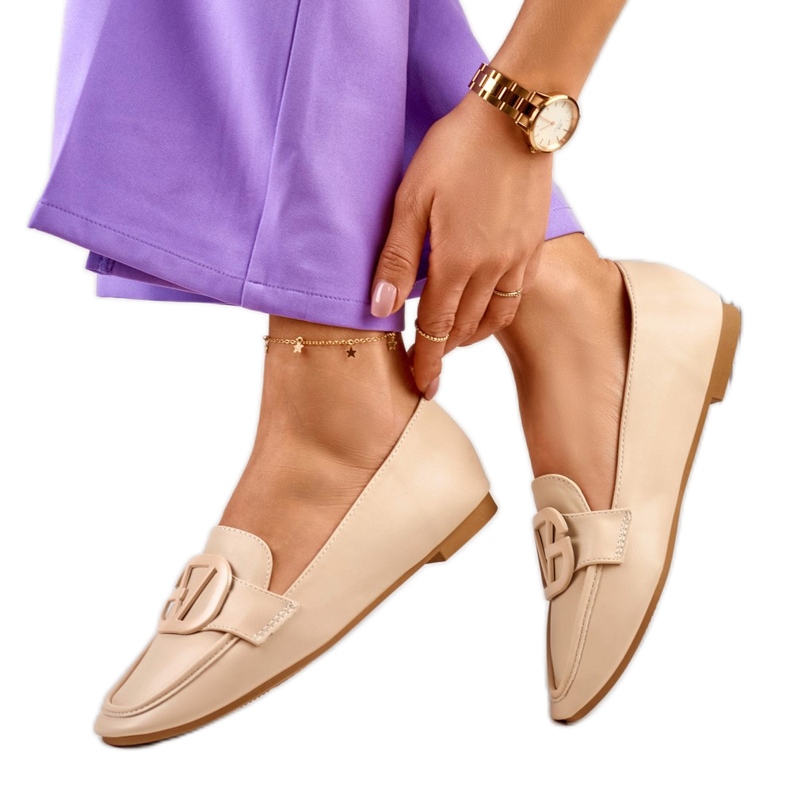 Women's light beige shoes made of eco-leather Women's light beige shoes made of eco-leather