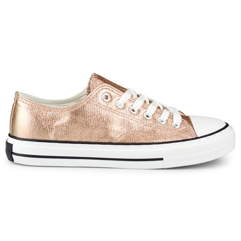 Shiny gold classic sneakers golden