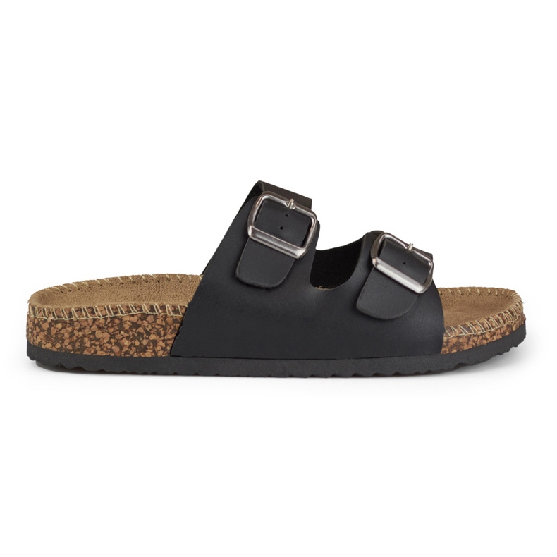 Black comfortable women's slippers