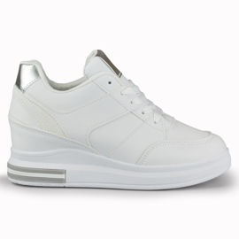 Women's white wedge sneakers