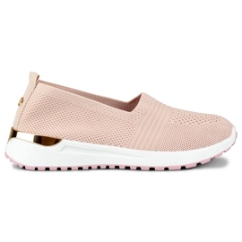 Comfortable, flexible women's casual shoes pink