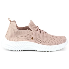 Powdery elastic women's sports shoes pink