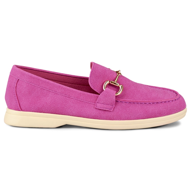 Comfortable soft pink women's loafers