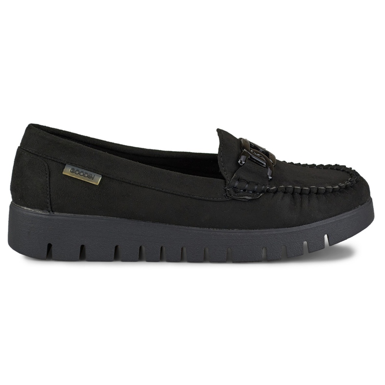 Ladies' black loafers with a comfortable sole