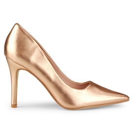 Gold classic pins made of eco-leather golden