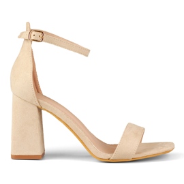 Beige high-heeled sandals
