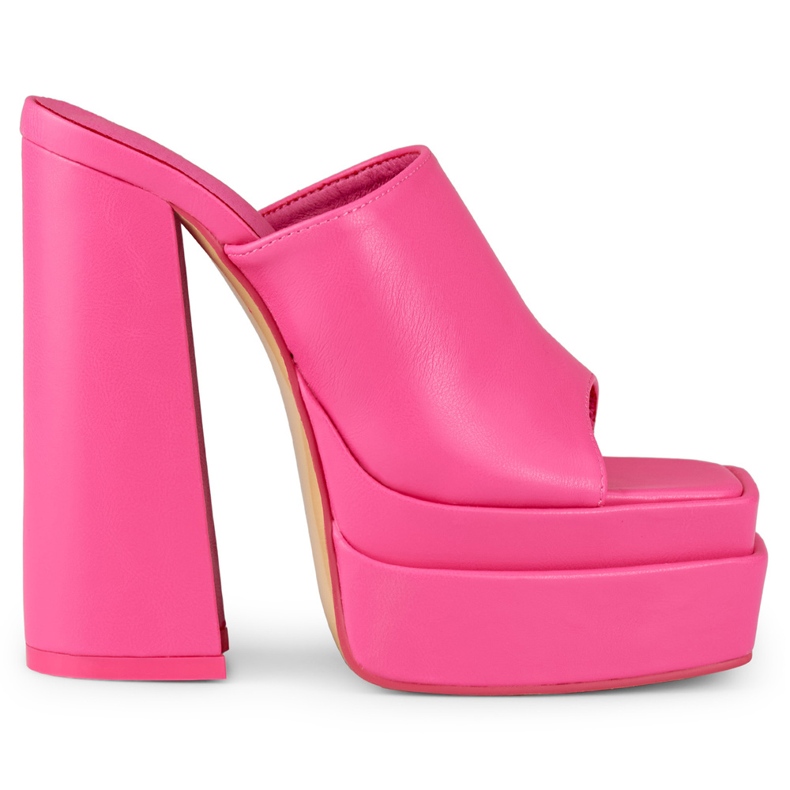 Pink high heel sliders from Evelyn