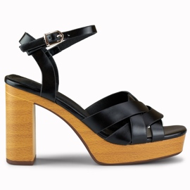 Black women's sandals on the post