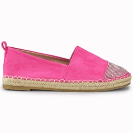 Women's pink espadrilles with a sequin toe