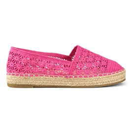 Women's lace pink espadrilles