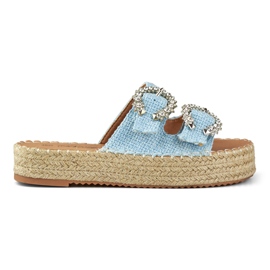 Women's espadrilles with decorative buckles blue