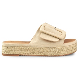 Women's suede beige espadrilles