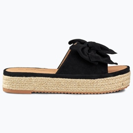 Black espadrilles with a bow