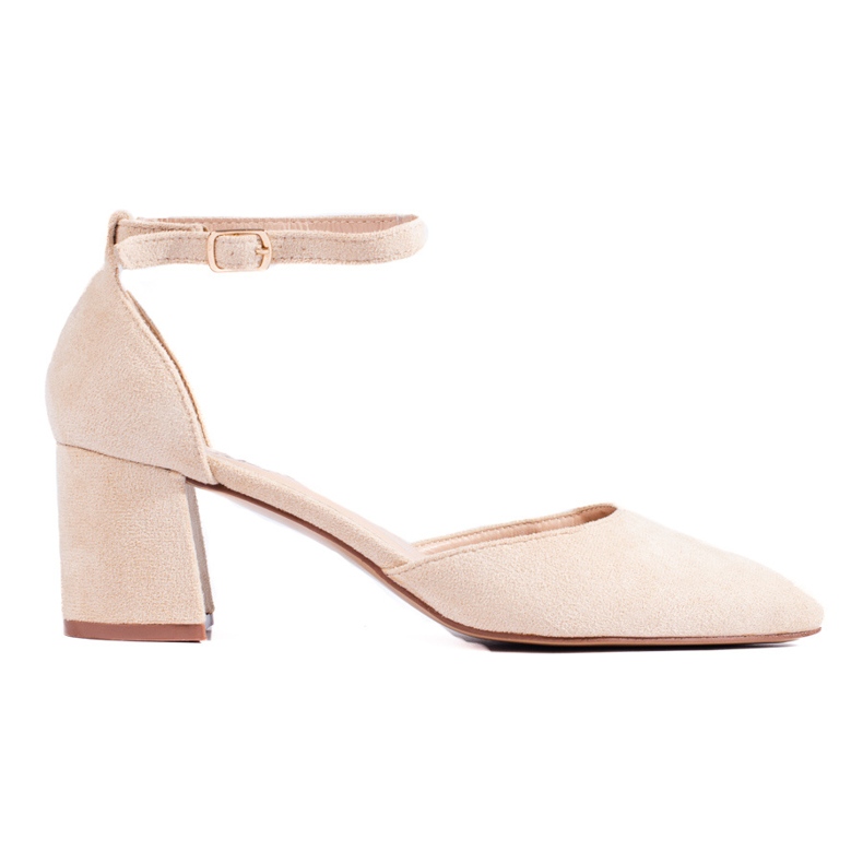 Women's beige suede Shelovet pumps