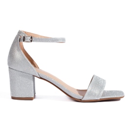 Shelovet silver heeled sandals Shelovet silver heeled sandals