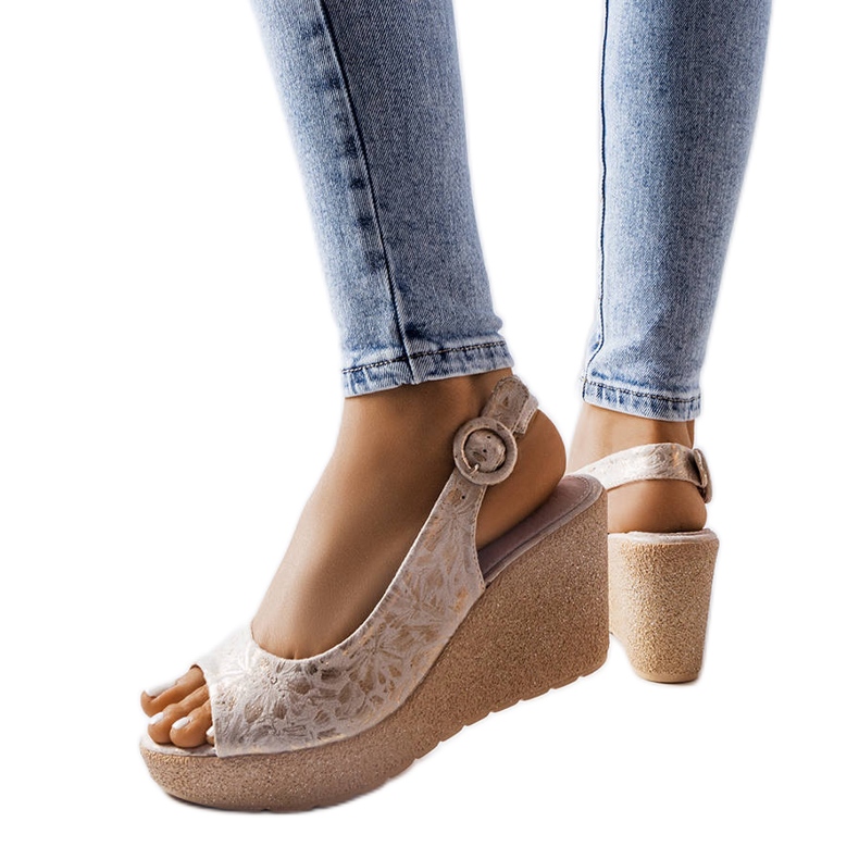 Beige wedge sandals from Jarmila