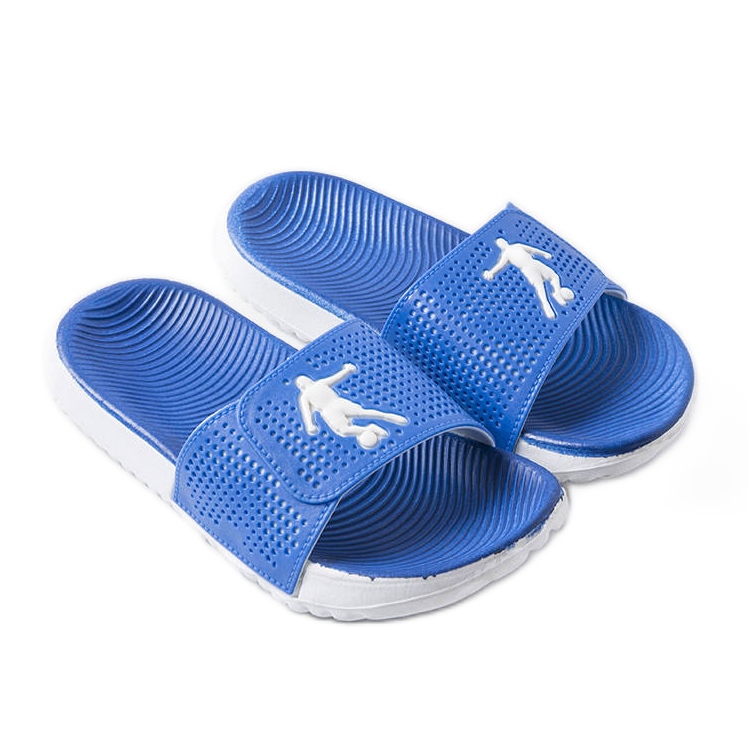 White and blue slippers from Athens