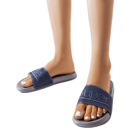 Gray rubber slippers from Azelio blue