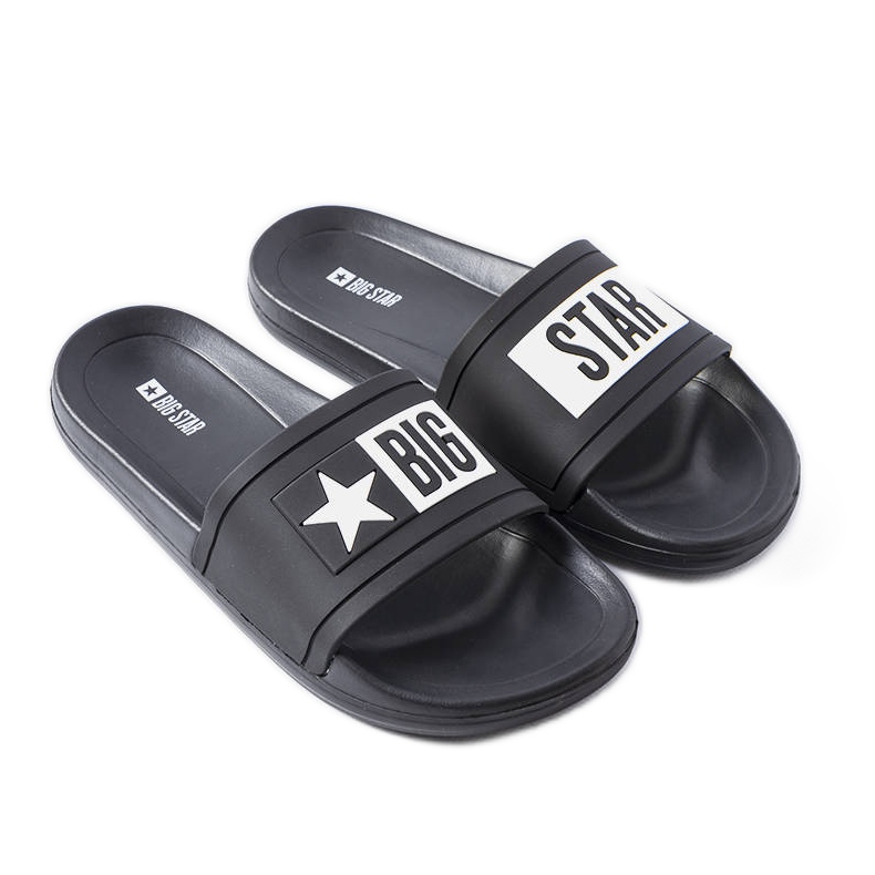 Big Star DD174699 men's black slippers