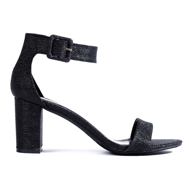 Black glitter sandals from Shelovet