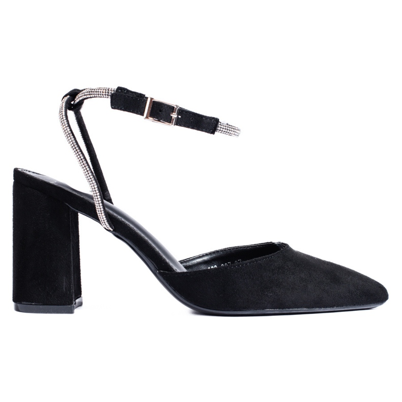 Black suede heel pumps from Shelovet