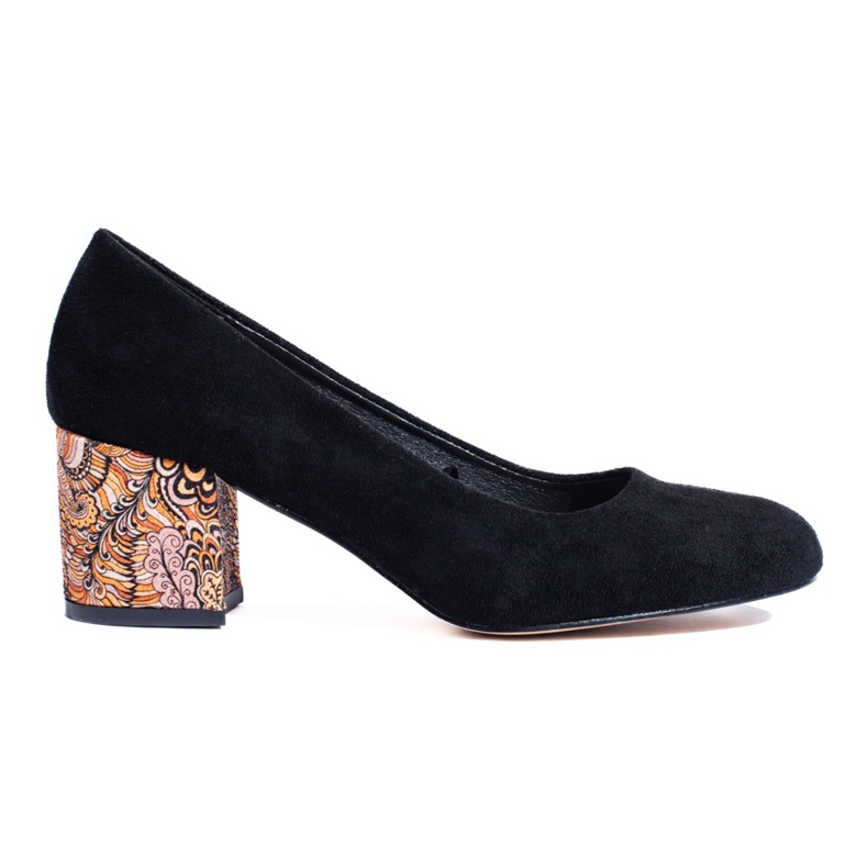 SHELOVET Black suede low heel pumps from Sheovet