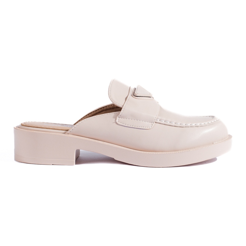 Beige sliders with a built-in toe from Shelovet