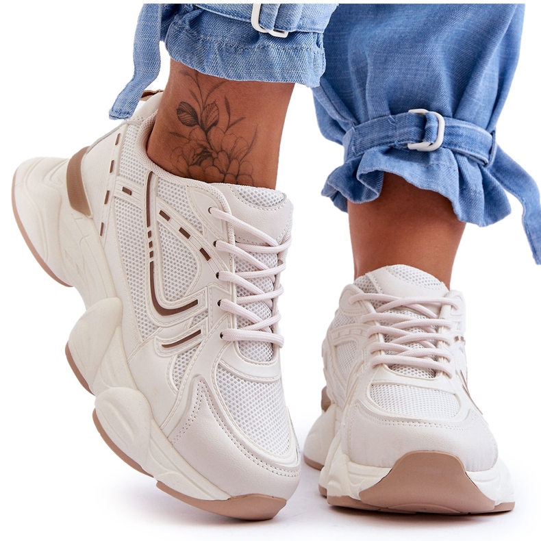 FG2 Women's Sport Shoes Sneakers Beige Feluci