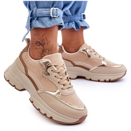 FG2 Beige Platform Flat Heel Sports Shoes Icons FG2 Beige Platform Flat Heel Sports Shoes Icons