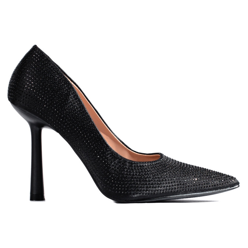 Shelovet black rhinestone pumps