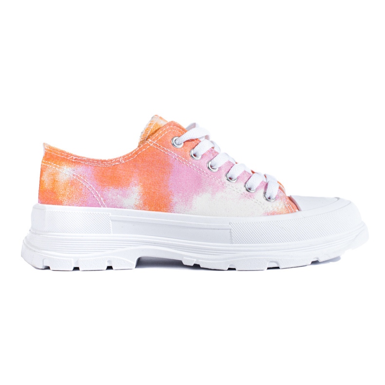 Shelovet multicolored platform sneakers orange