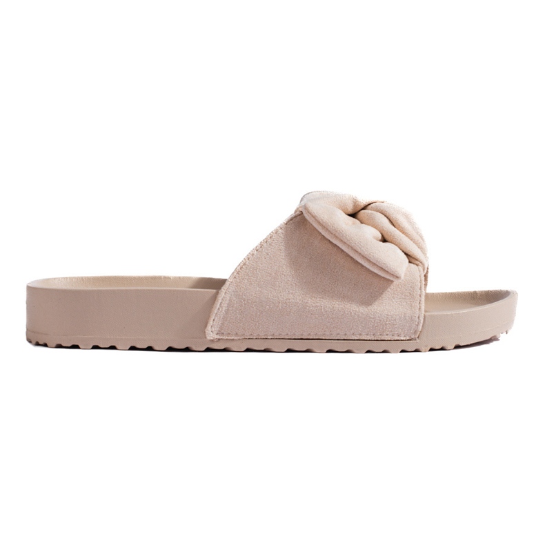 Women's beige suede slippers from Shelovet