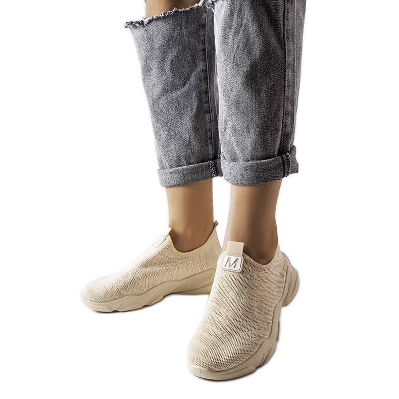 Beige textile sneakers from Aaron Beige textile sneakers from Aaron