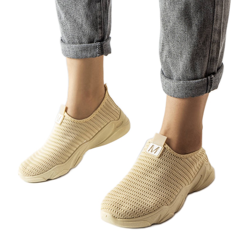 Beige slip-on sneakers from Azalee