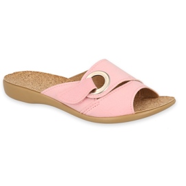 Befado women's slippers cork insert 265d026 pink