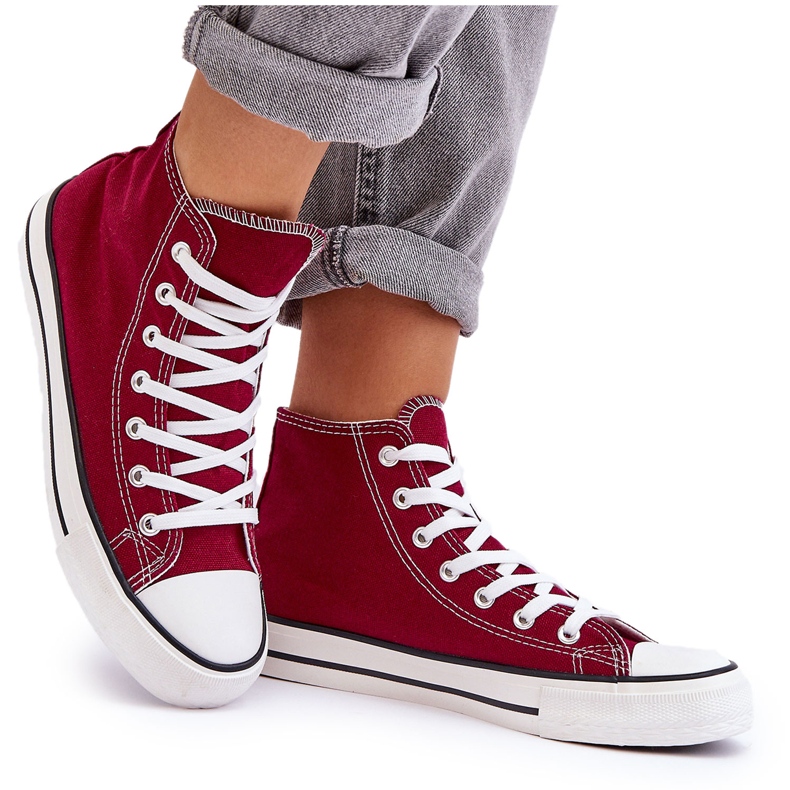 FR1 Women's Sneakers Classic High Burgundy Remos red