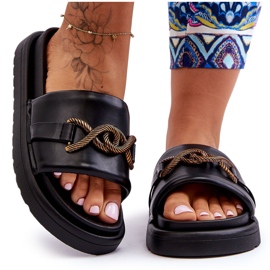 Women's Sandals With Decoration Black Verso