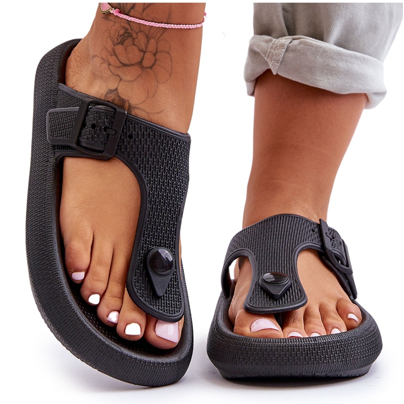 Women's Foam Flip Flops Black Apollo