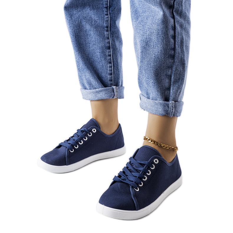 Navy blue fabric sneakers from Razan Navy blue fabric sneakers from Razan