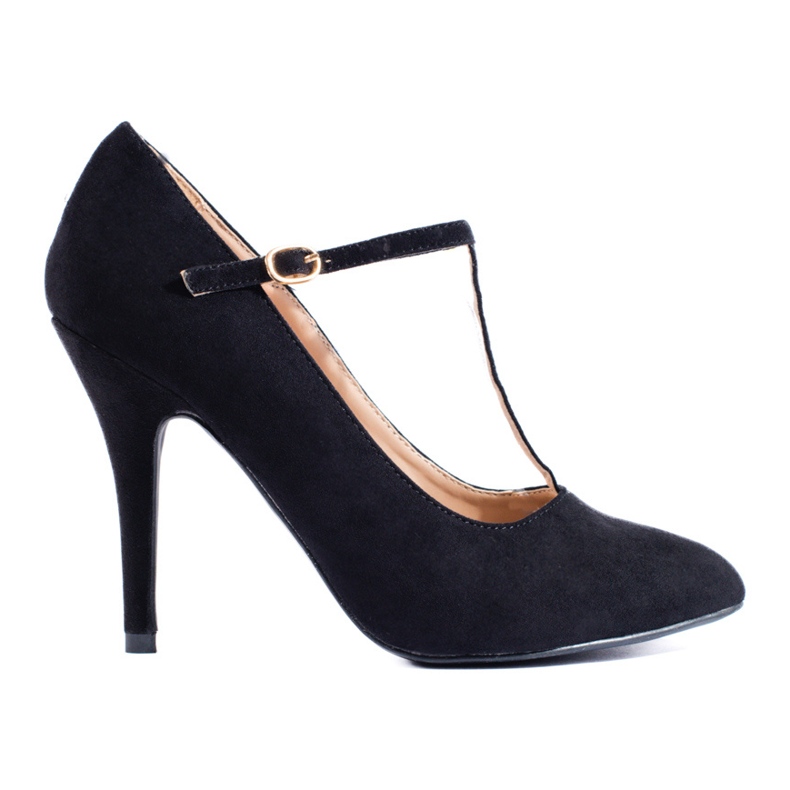Black suede heel pumps from Shelovet Black suede heel pumps from Shelovet