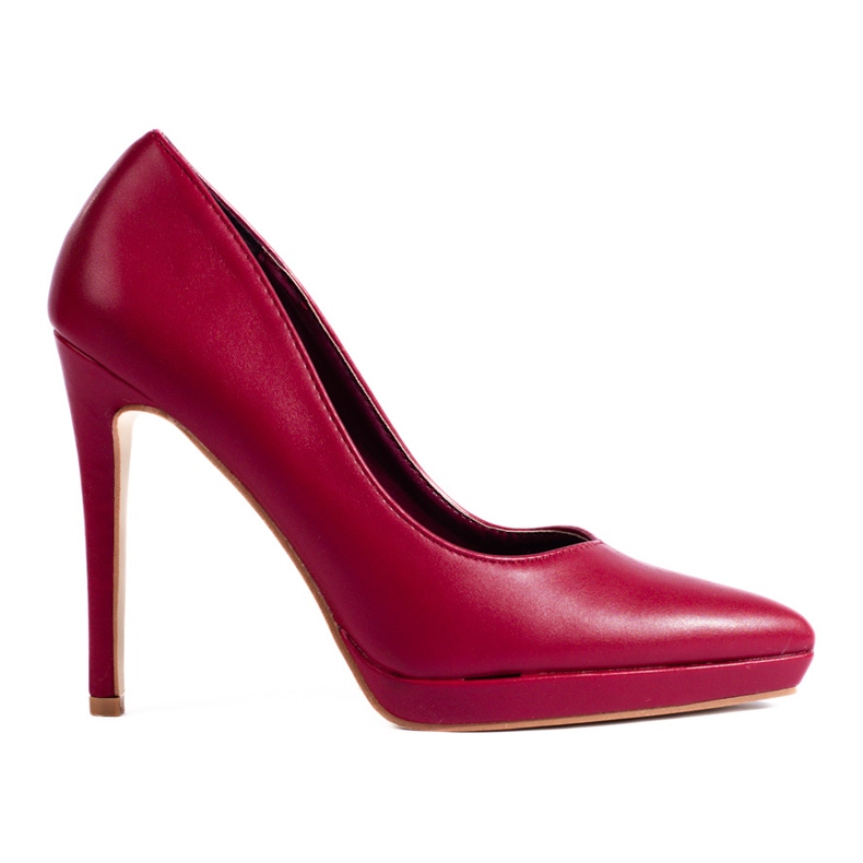 Burgundy elegant pumps on a Shelovet pin red