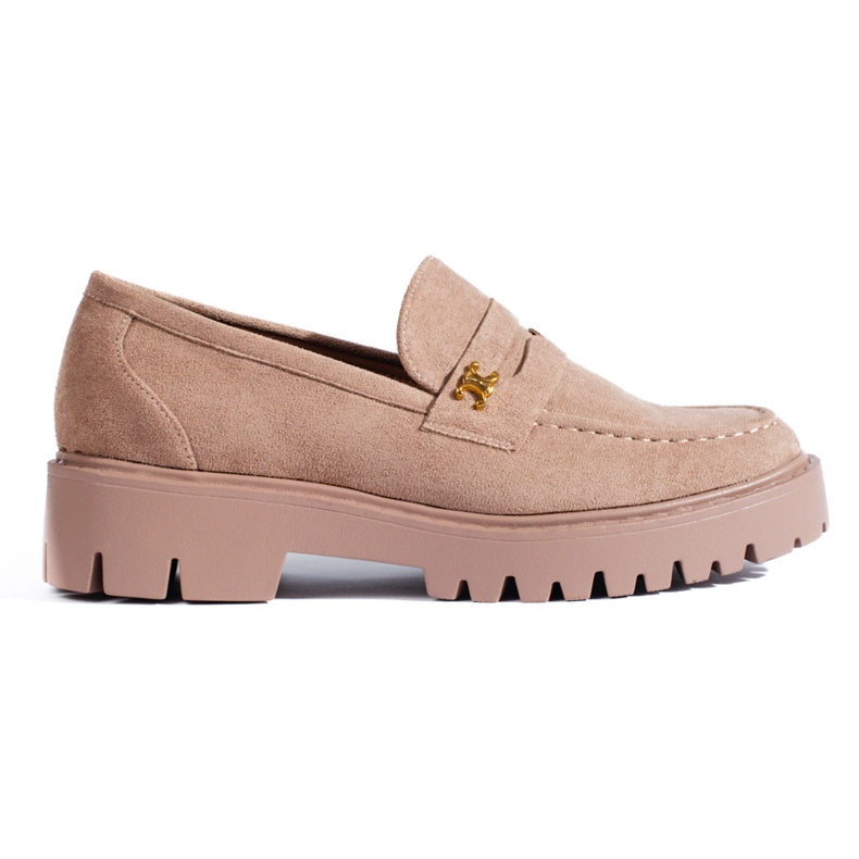 Classic dark beige suede shoes for women from Shelovet