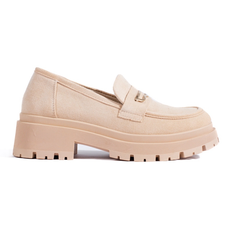 Women's beige suede loafers from Shelovet
