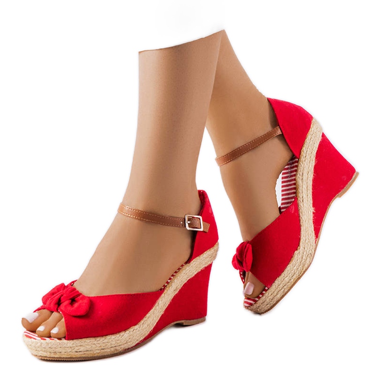 Red wedge espadrilles from Fayme