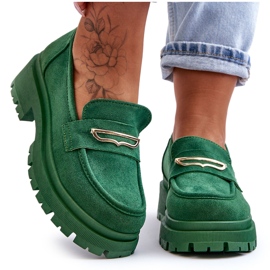 PS1 Women's Suede Slip-on Loafers Green Pure Love PS1 Women's Suede Slip-on Loafers Green Pure Love