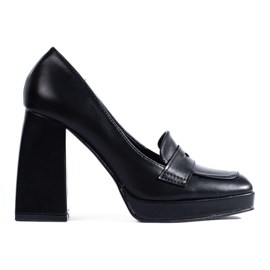 Shelovet black boots with a thick block
