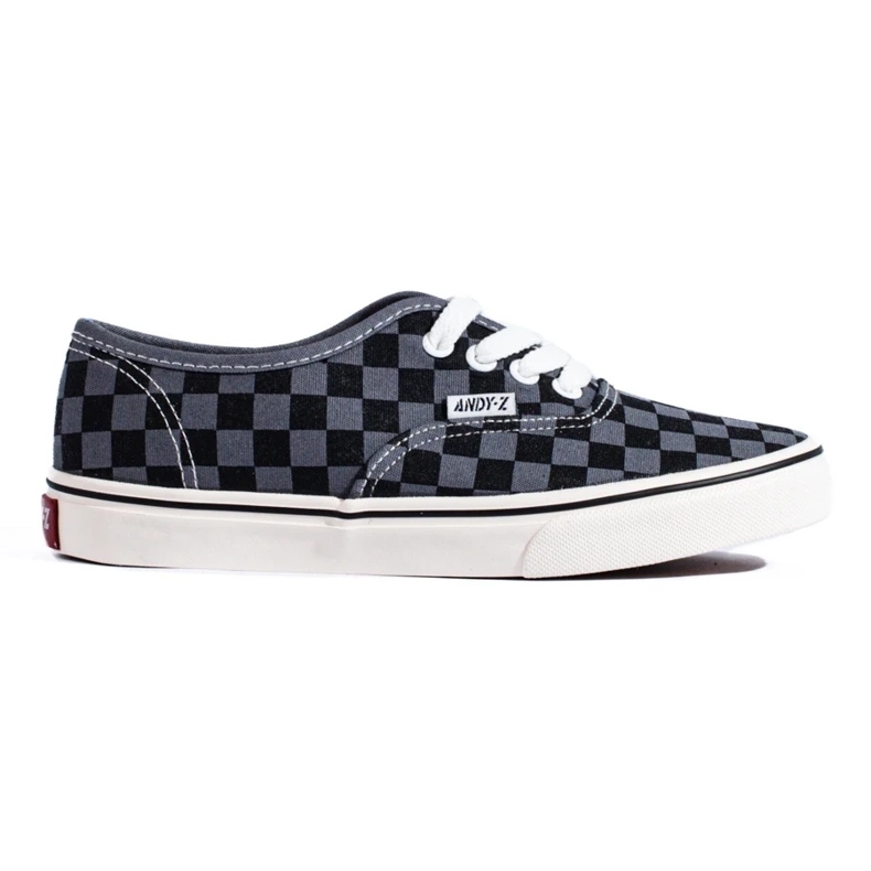 Black and gray checked sneakers from Shelovet grey