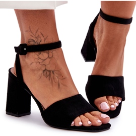 Harriet Black Suede High Heel Sandals