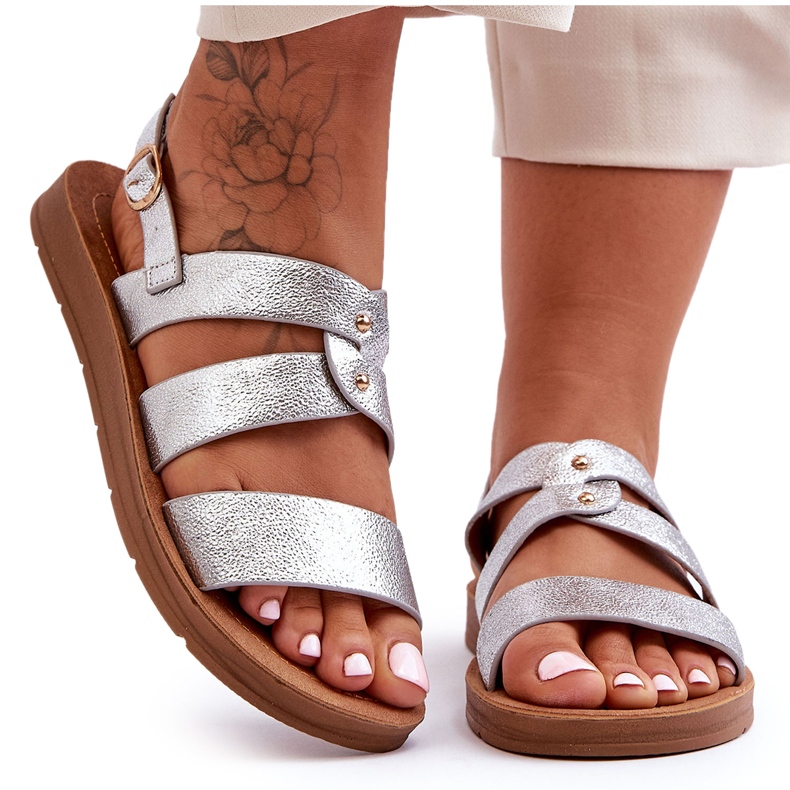 PG1 Women's Glitter Sandals Silver Catalia PG1 Women's Glitter Sandals Silver Catalia