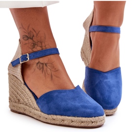 PG1 Suede Wedge Sandals Blue Selfoss